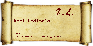Kari Ladiszla névjegykártya